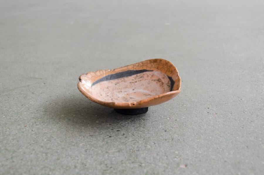 Kleiner Teller in lachs-schwarz