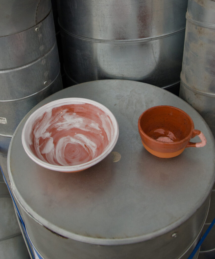 Schale und Tasse, Sicht von oben.